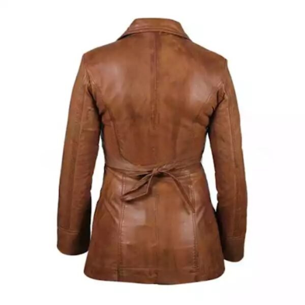 womens-brown-biker-Trench-jacket