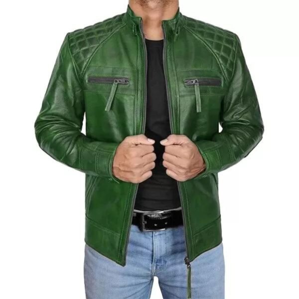 cafe-racer-green-quilted-jacket