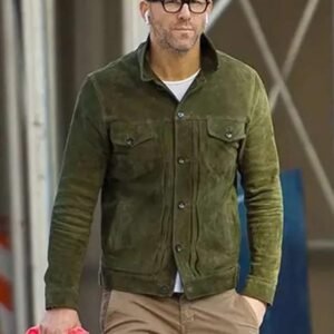 ryan-reynolds-welcome-to-wrexham-green-suede-leather-jacket