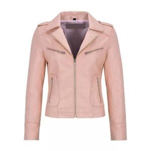 women-pink-biker-leather-jacket