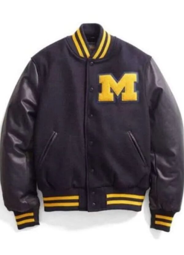 michigan-black-varsity-jacket